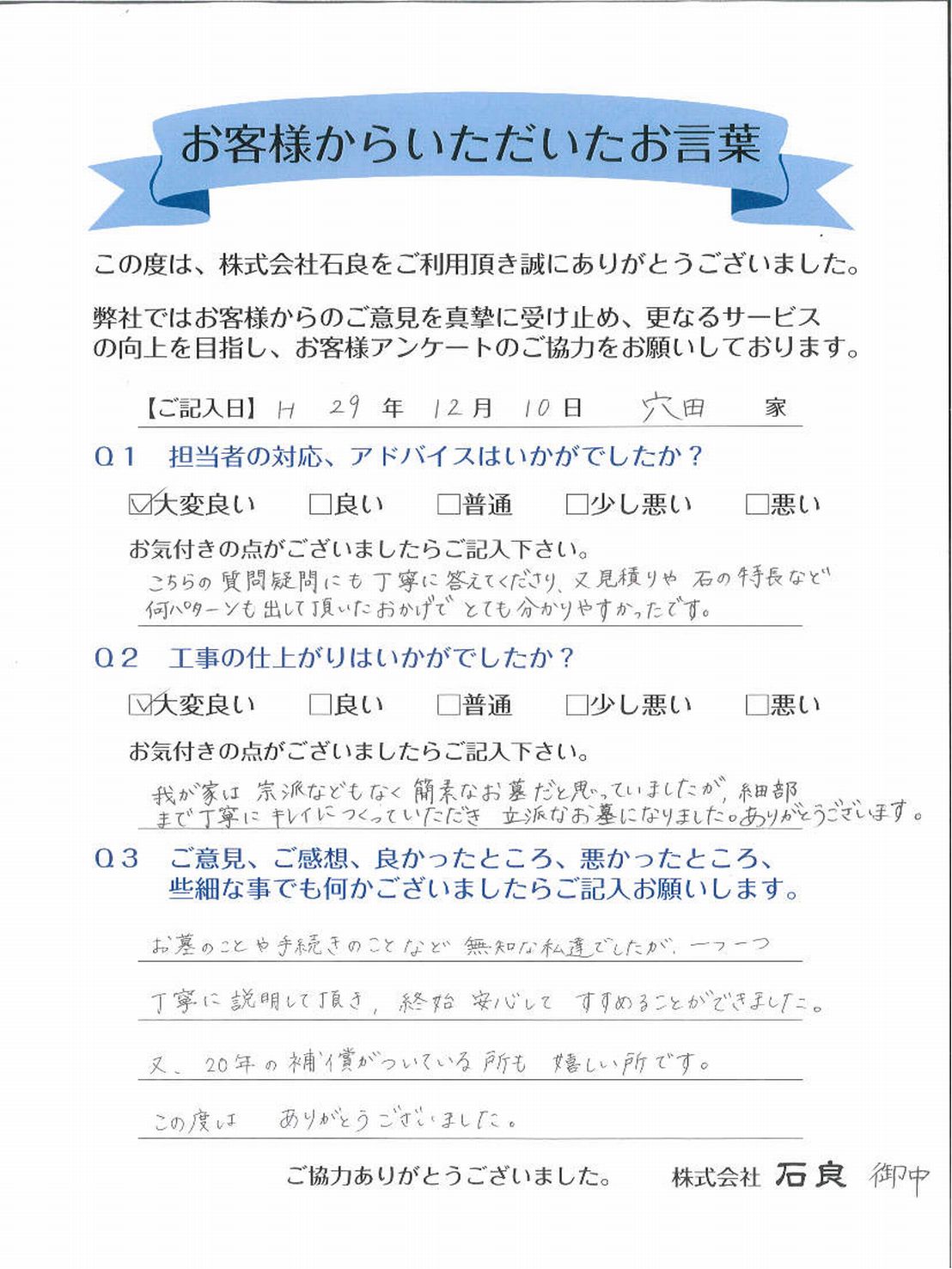 「松戸市　穴田家」補償がついてる所も嬉しい所です。