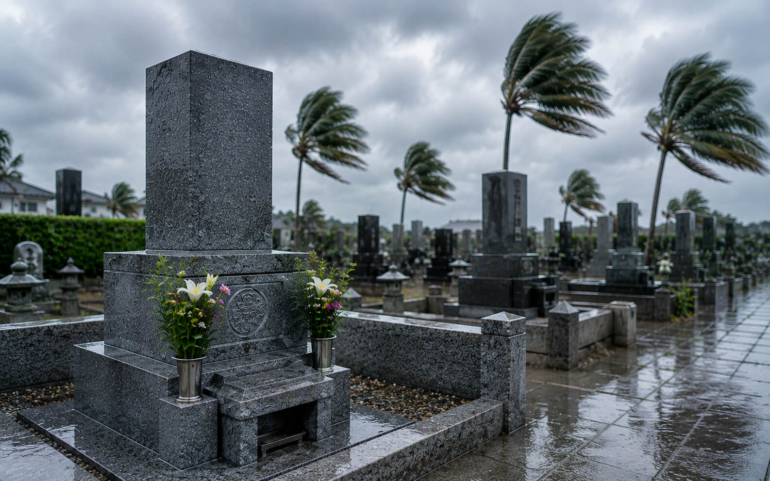 お墓の台風対策は何をする？強風や大雨から墓石を守る方法